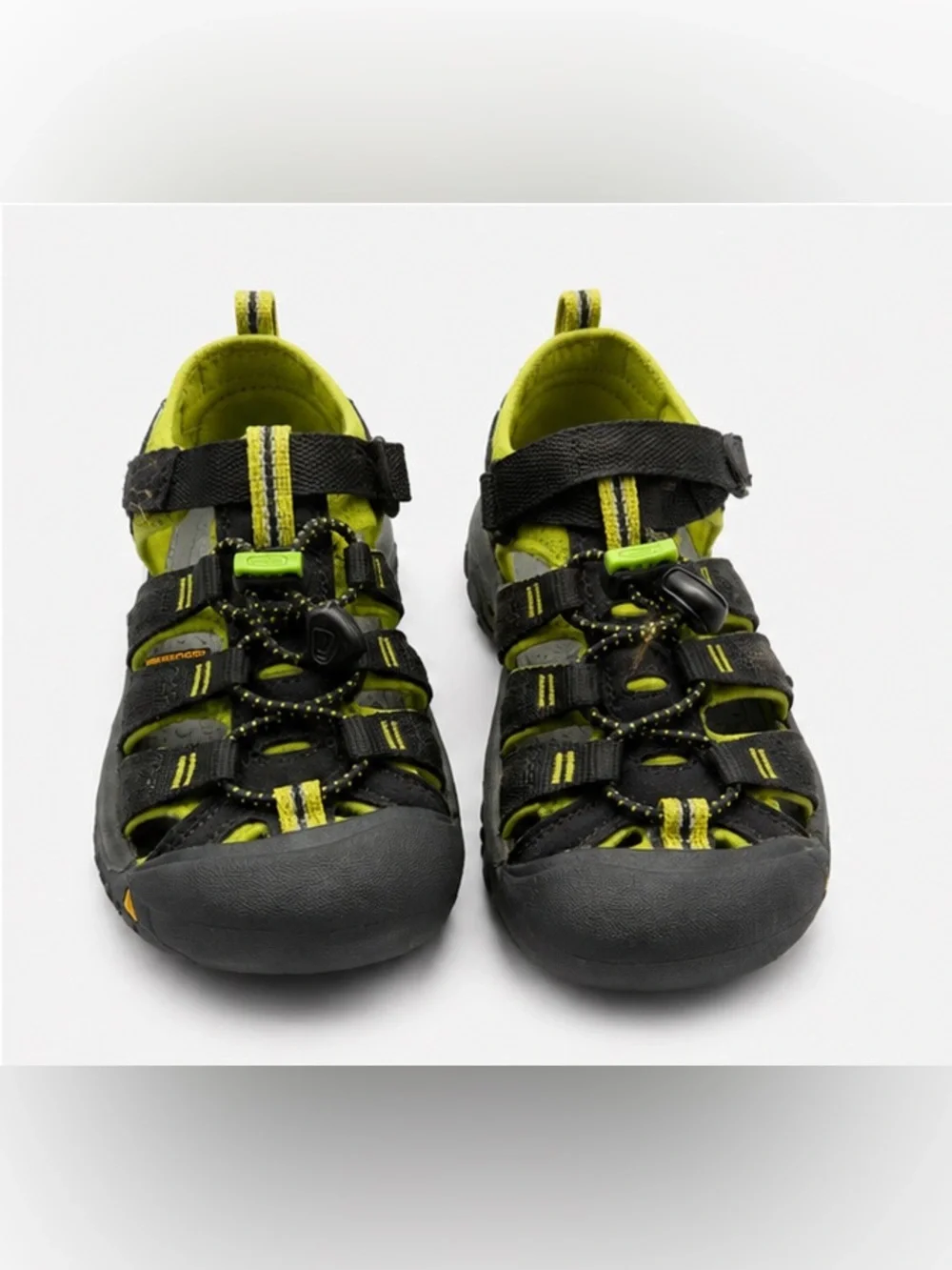 Keen Kids Black and Lime Green Closed-Toe Outdoor Sandals